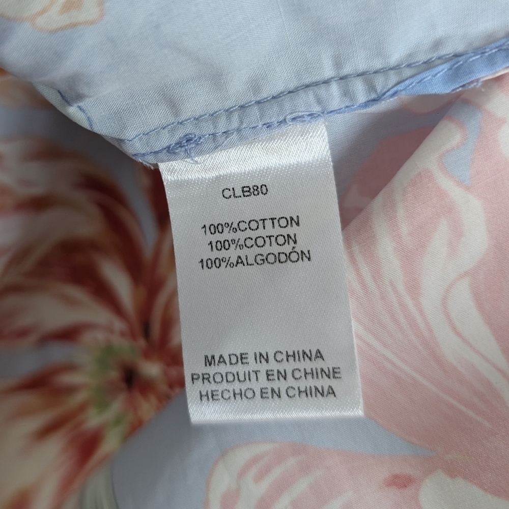 Christy Lynn Women Cotton Floral Printed Off The Shoulder Blouse Blue Size Small - Picture 6 of 10